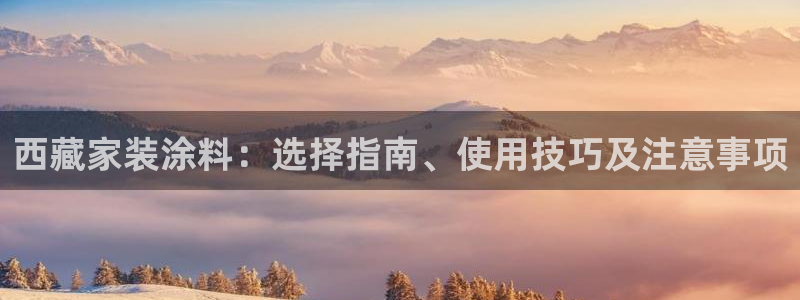 ag和记app：西藏家装涂料：选择指南、使用技巧及注意事项