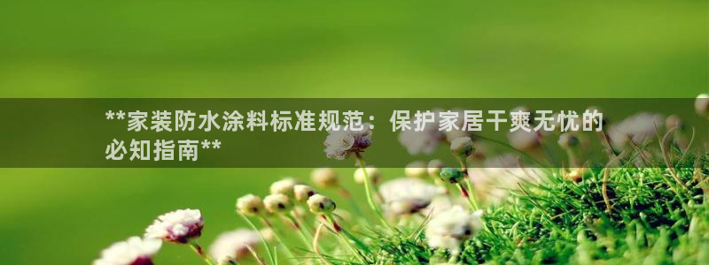 和记AG旗舰：**家装防水涂料标准规范：保护家居干爽无忧的
必知指南**