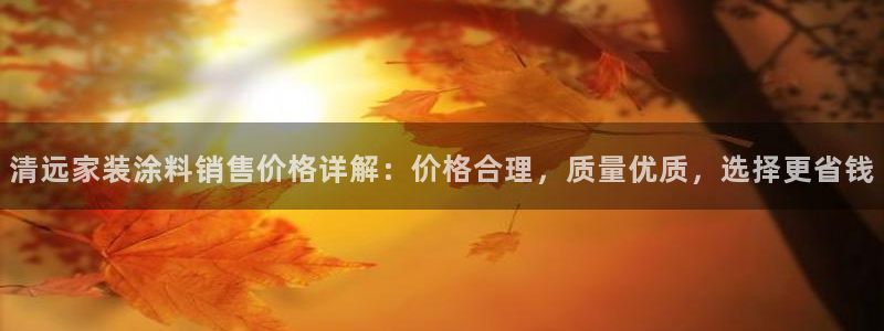 和记平台怎么样：清远家装涂料销售价格详解：价格合理，质量优质，选择更省钱