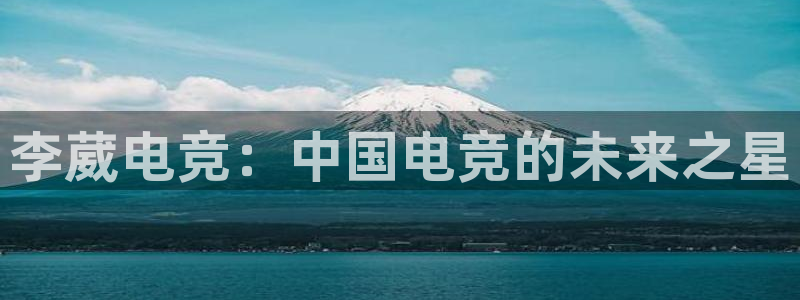 米兰电竞官方网站：李葳电竞：中国电竞的未来之星